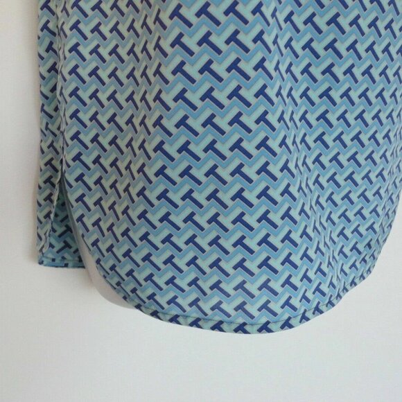 NWT TORY BURCH Juniper Berry T-Zag Small C Silk Blend Kasey Tunic Top Blouse 2 - Picture 6 of 8